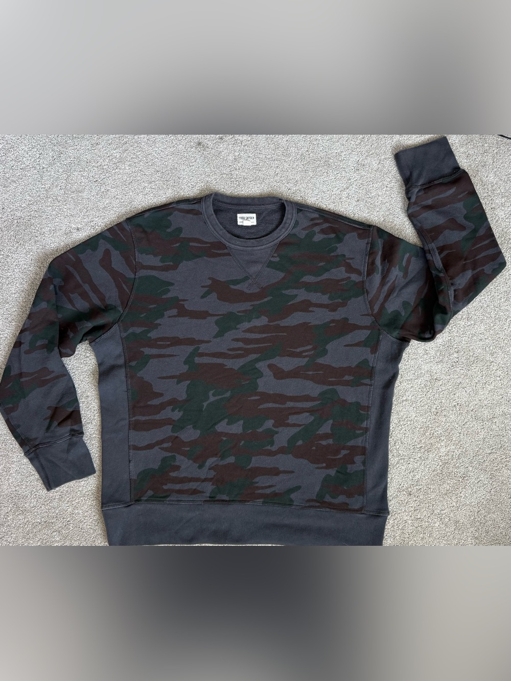 Todd Snyder x Champion Made USA Camo Midweight Crewneck Sweatshirt XL